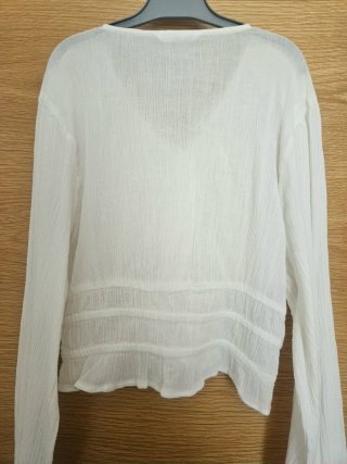 Blusa blanca Mango manga larga