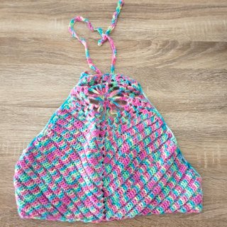 Top halter ganchillo multicolor