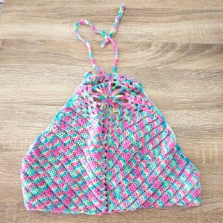 Top halter ganchillo multicolor