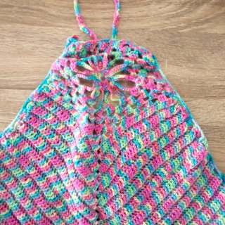 Top halter ganchillo multicolor