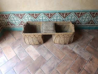 Cesta de mimbre de 3 compartimentos