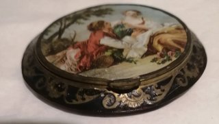Scatola cipria primi '900 decorata