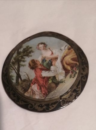 Scatola cipria primi '900 decorata