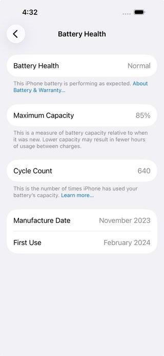 iPhone 15 Pro 128GB Blanco Batería 85%