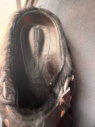 Zuecos Zara x Steven Meisel Pelo Negro talla 38