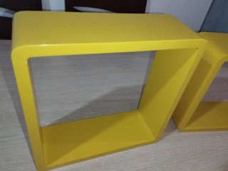 Estanterías amarillas cuadradas (2 unidades)