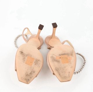 Sandalias Jimmy Choo Beige/Plata con Cristales