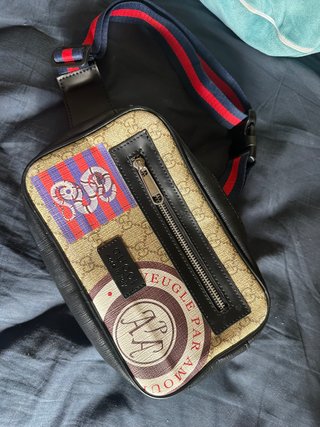 Borsa a spalla Gucci beige multicolore
