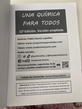 Libro Química 12 Bachillerato Osorio