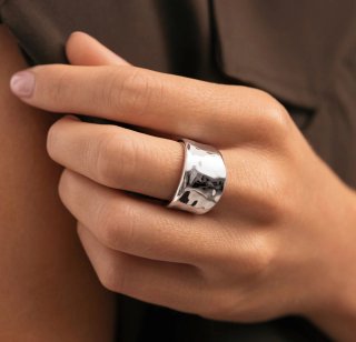 Anillo acero plateado Singularu