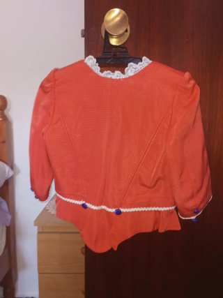 Corpiño niña naranja encaje blanco talla 8-9