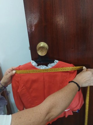 Corpiño niña naranja encaje blanco talla 8-9