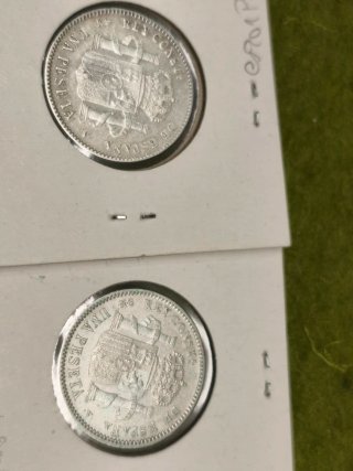 Lote monedas Peseta Plata 1901 y 1904 Plata MBC