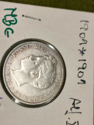 Lote monedas Peseta Plata 1901 y 1904 Plata MBC