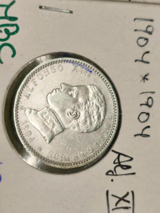 Lote monedas Peseta Plata 1901 y 1904 Plata MBC