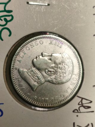 Lote monedas Peseta Plata 1901 y 1904 Plata MBC