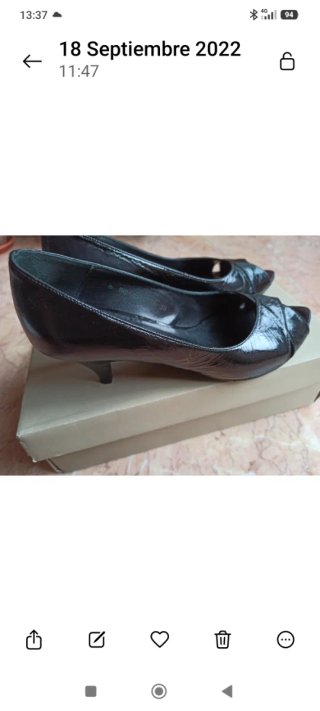 Zapatos de tacón negros peep toe talla 38