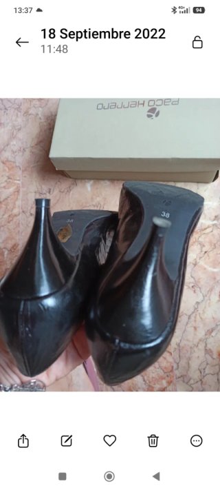 Zapatos de tacón negros peep toe talla 38