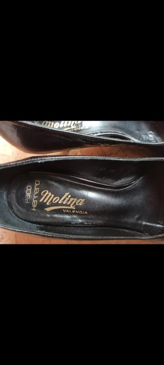Zapatos de tacón negros peep toe talla 38