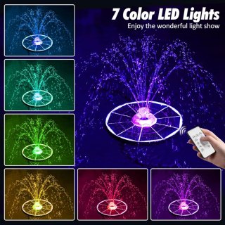 Fuente Solar Jardín con Luces LED y Mando