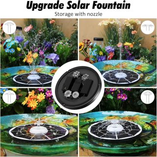 Fuente Solar Jardín con Luces LED y Mando