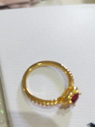 Anillo Pandora Corazón Rojo Promesa Oro