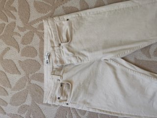 Jeans Zara vita bassa bianchi