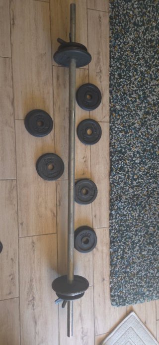 Pesas y Barra de Gimnasio