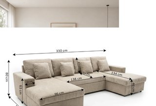 Sofá cama con doble chaise longue beige Nuevo!!