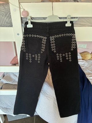 Pantalones negros Nicoli con ojales talla como 34