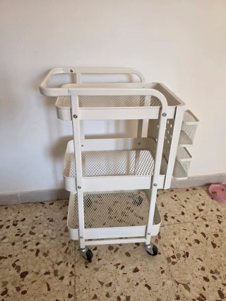 Carrito organizador blanco con ruedas
