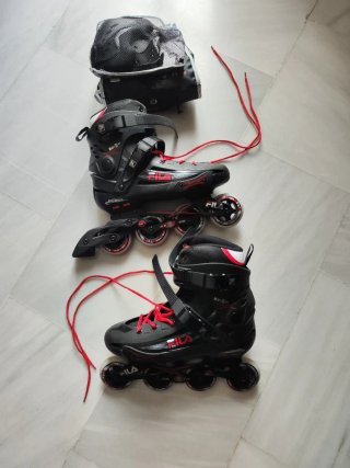 Patines en línea Fila negros y rojos