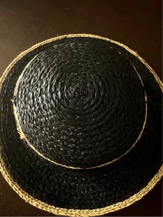 Sombrero de paja negro Zara