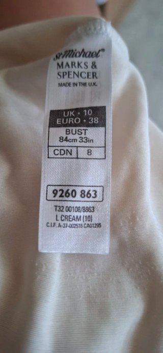 Top M&S Velluto Crema Taglia M