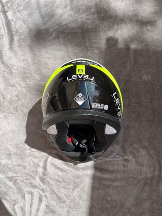 Casco Moto LEVEL Vison Blanco/Negro/Amarillo