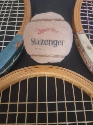 Lote 3 raquetas tenis vintage + pelota