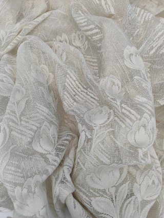 Pareja Cortinas Encaje Vintage Marfil