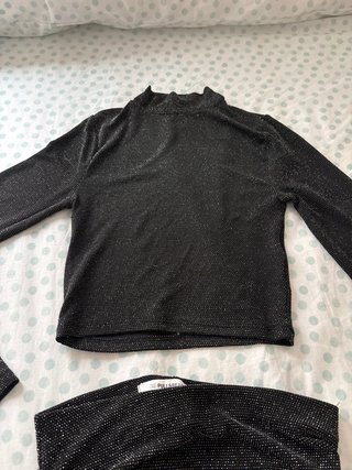Conjunto Pull&Bear Falda y Top Brillo Talla S