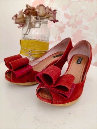 Zapato abierto Cuplé rojo T.38
