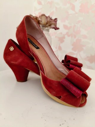 Zapato abierto Cuplé rojo T.38
