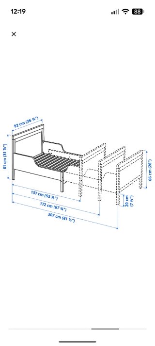 Cama extensible IKEA de madera maciza + colchón