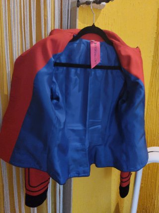 Chaqueta militar roja y negra mujer