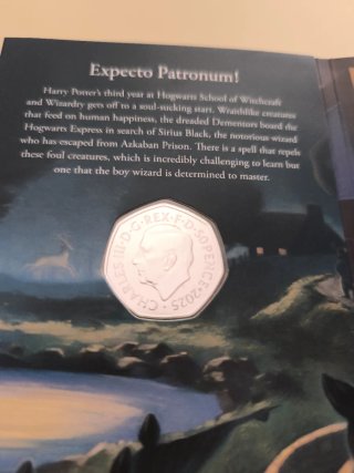 Moneda Harry Potter 50p Expecto Patronum