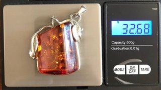 Colgante Ámbar Gigante Plata Ley + Regalo