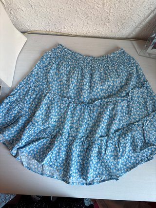 Falda corta floral azul