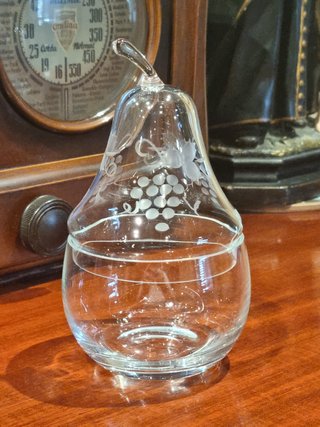 Azucarero Vintage Cristal Tallado Pera