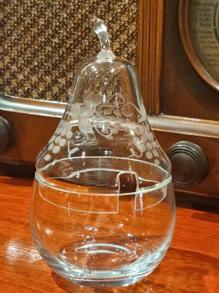 Azucarero Vintage Cristal Tallado Pera