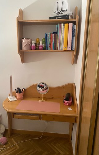Escritorio y Estantería de Madera