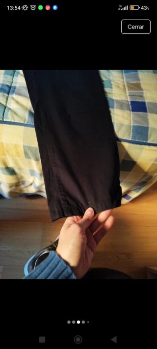 Pantalón chino azul hombre