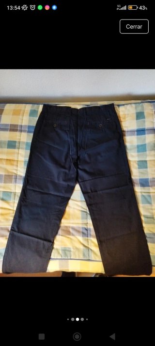 Pantalón chino azul hombre